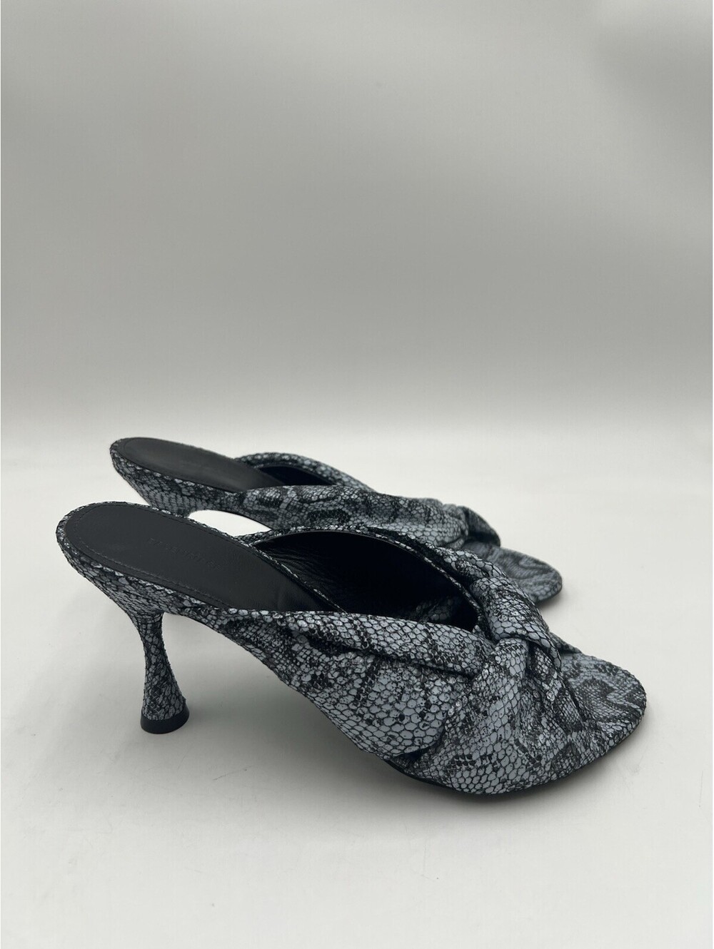 Balenciaga Drapy knot-front slide heels snake-print leather Size 38